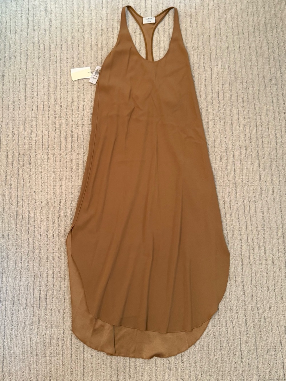 Aritzia Wilfred Racerback Midi Dress in Camel Brown